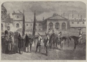 Présentation des Couleurs des Vieux Volontaires de Westminster à la Reine - Frederick John Skill